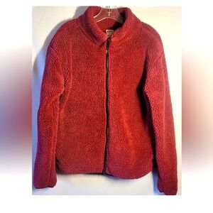 Victoria Secret Pink Maroon Size Large Zip up Sherpa